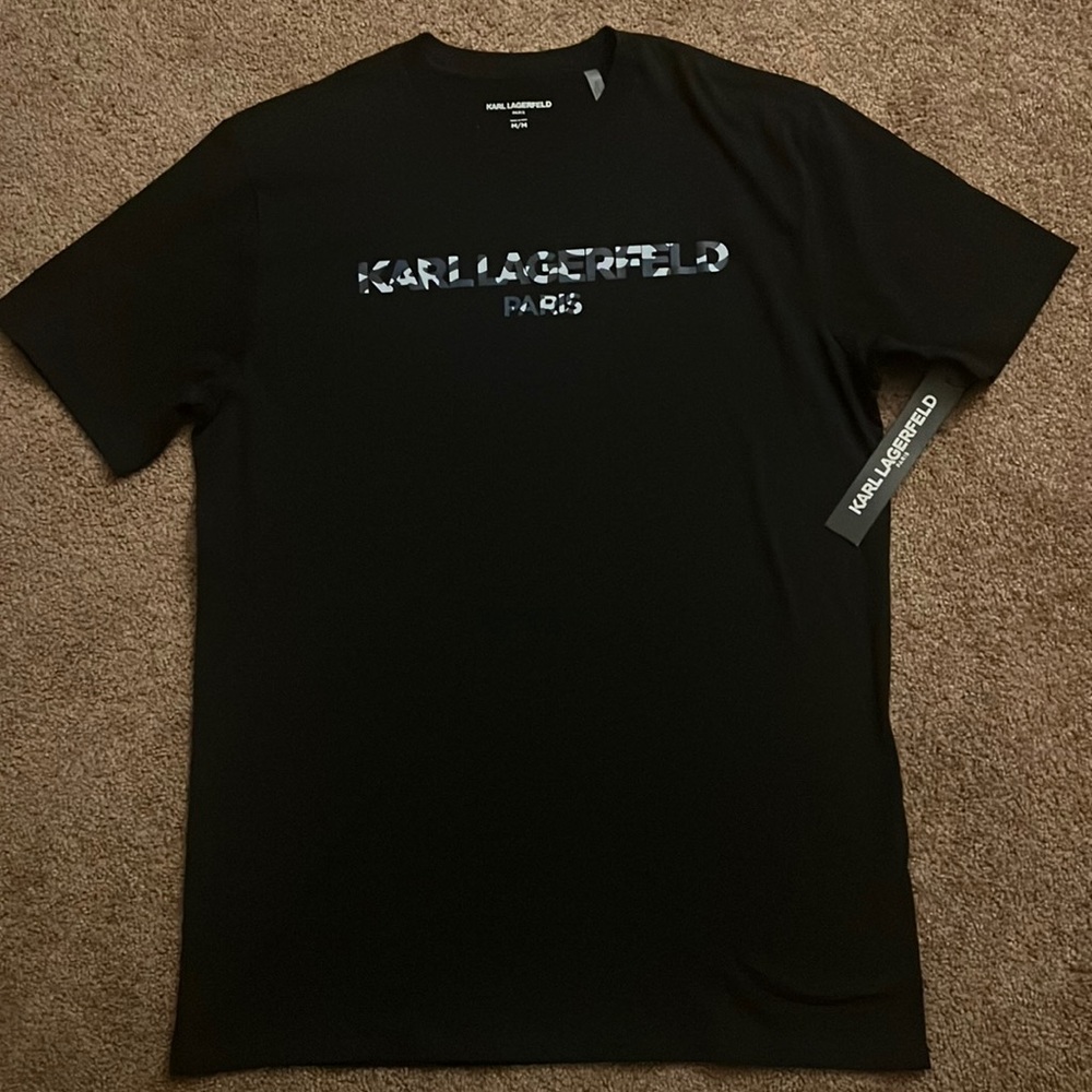 Karl Lagerfeld Paris  Camo Logo Graphic T-Shirt